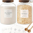 2 PCS Large Glass Jar with Airtight Lid, Glass Food Storage Jars for Tea,Spice,Cereal, Egg,Flour,Coffee and More(70 FL OZ/2000 ml) by CozyNest Decor