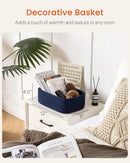 KALLAX Small Woven Basket, 12 x 8 x 4.5 Inches, Storage Basket for Organizing, Cute Small Rope Shelf Closet Cube Storage Bins Baskets for Shelves, Dog Toy Gift Baskets Empty, 3 Packs, Navy Blue by TinyTreasures Baby Boutique