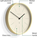 NEWGATE® Mr Clarke Wall Clock | Large Scandi Inspired Plywood Clock | 16 inch | Pale Wood case with Marker dial | Modern Minimalist Design for Kitchen, Living Room or Office by CozyNest Decor