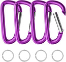 sprookber 4" & 5" Extra Large Aluminum Carabiner D Ring, Caribeener Clips, Spring Snap Hook for Keychain Clip, Set of 4 by TinyTreasures Baby Boutique