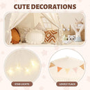 Sumbababy Large Teepee Tent for Kids: with Star Lights & Flags - Tent for Kids Indoor Toddler Teepee for Boys & Girls - Toddler Playhouse Inside Canopy Bed for Playroom Gift Toys (Cream) by TinyTreasures Baby Boutique