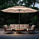 GREEN PARTY 10ft Outdoor Patio Umbrella, Auto-Tilt Market Table Umbrellas with Crank, 8 Sturdy Ribs & 1.5" Pole UV Protection for Garden Deck Backyard Pool by GreenHaven Gardens