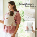 Momcozy Newborn Carrier WeeSnug- Lightweight and Cozy Comfort for 7-25 lbs, Ergonomic Cross-Back Support, Effortless to Put On, Hands-Free Baby Carrier with Lumbar Support, Khaki by TinyTreasures Baby Boutique