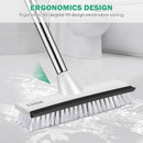 SetSail Floor Scrub Brush with 51-Inch Long Adjustable Handle 2 in 1 Scrape Brush Stiff Bristle Floor Scrubber for Cleaning Shower Bathroom Garage Kitchen Wall Deck Tub Tile, 2 Pack by GreenHaven Gardens