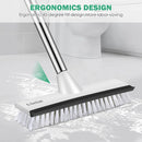 SetSail Upgraded Large 12 in Wide Floor Scrub Brush with 51-Inch Long Adjustable Handle 2 in 1 Scrape Brush Stiff Bristle Floor Scrubber for Cleaning Shower Bathroom Garage Kitchen Wall Deck Tub Tile by GreenHaven Gardens