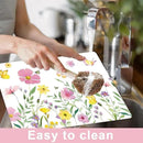 Spring Floral Butterfly Placemats Set of 6 Flower Summer Plastic Table Mats Wildflower Place Mats Washable Vinyl Rustic Holiday Table Decoration for Indoor Outdoor Party Kitchen Dining by CozyNest Decor