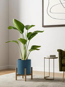LE TAUCI Ceramic Plant Pots Indoor, 10 Inch 8 Inch 6 Inch Planters for Indoor Plants, Mid-Century Modern Flower Pots with Drainage Hole, Cylinder Round Planter Pots, Set of 3, Reactive Glaze Blue by GreenHaven Gardens