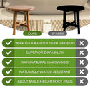 EcoDecors Shoji 17.5 Inch Round Table Waterproof Teak Wood Shower Bench Stool Seat Chair for Inside Shower Provides Safety, Storage, and Organization for Bathroom Accessories by TinyTreasures Baby Boutique