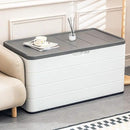 100 Gallon Outdoor Storage Box Waterproof Lockable Resin Deck Box Large, Patio Storage Bin for Pool Accessories Cushion Furniture, Garden Tools, UV-Resistant Outside Delivery Black&White by CozyNest Decor