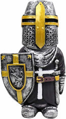 nezababy Knight Gnomes Guard Garden Statue Decoration Medieval Wee Crusader Battle Swordsman Fighting Outdoor Figurines Lawn Decor Resin (F) by GreenHaven Gardens