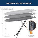 Ironing Board with Iron Rest, Iron Board with 3 Layers Extra Thick Cover, Compact and Space Saver Foldable Ironing Board, Adjustable Height, Easy Storage with Smart Hanger and Lightweight Design by CozyNest Decor