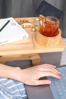 Sofa Arm Tray, Bamboo Large Couch Cup Holder, Portable Anti-Spill Sofa Armrest Tray for Beverage, Snacks, Phone, Remotes by CozyNest Decor