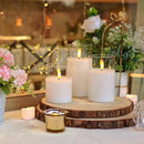 Homemory Clear Glass Flameless Candles, Pure White Wax Battery Operated Candles, LED Pillar Candles with Remote Control and Timers, D3 H4 5" 6", Set of 3 by CozyNest Decor