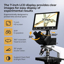 [Darkfield Microorganism Model] Vabiooth Lab Darkfield & Brightfield Trinocular Compound Microscope 40X-2500X Magnification with 7" Monitor 5MP E-Eyepiece, Adjustable Mechanical Stage, LED Source by TinyTreasures Baby Boutique