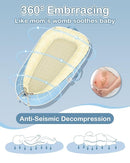 Baby Lounger - Infant Lounger for Newborn 0-25 Months, Waterproof Inner Cover and Pure Cotton Breathable Baby Nest Cover, Newborn Lounger for Baby Boys&Girls, Portable Baby Bed for Home and Travel by TinyTreasures Baby Boutique