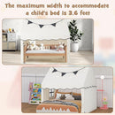INFANS Kids Play Tent with Washable Mat Star Light Windows, Anti-Trip Large Playhouse Toys for Children Boys Girls, Indoor Outdoor Princess Tents Castle for Toddlers (Black- Wide Door) by TinyTreasures Baby Boutique