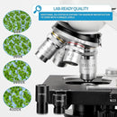 Binocular Compound Microscope, 40X-5000X Magnification, Wide-Angle Eyepiece WF10X WF25X, LED Light Source, XY axis Double-Layer Stage, Adult Microscope (Supports WiFi Wireless Connection) by TinyTreasures Baby Boutique