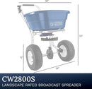 Charles Walters Equipment CW2800S Landscape Rated Broadcast Spreader with Stainless Steel Frame for Spreading Fertilizer and Ice Melt on Lawns, Walkways, and Driveways, 80lbs Capacity, 38" x 33" by GreenHaven Gardens