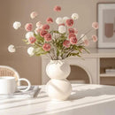 Faux White Kiku Flower, 10 Stems with 5 Heads Each & 4 Branches Eucalyptus Stems, Artificial Small Mini Chrysanthemum Flowers for Aesthetic Room Decor, Floral Arrangements Centerpiece by CozyNest Decor