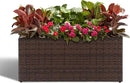 LEWIS&WAYNE Large Rectangular Block Planter Box Handmade Wicker Tall Planters for Outdoor Plants with Removable Liners Modern Planter for Indoor Outdoor Patio Deck - Brown, 30''x12''x16'' by CozyNest Decor