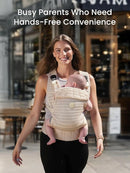 GROWNSY Baby Carrier Newborn to Toddler, Breathable Mesh Carrier(7-44lbs) with One-Click Sliding Clasp, Head Support, Ergonomic Design and Hands-Free Comfort, Almond Beige by TinyTreasures Baby Boutique