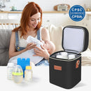 PIIOSER Baby Bottle Tote Bag with Ice Pack, Fits 4 Baby Bottles Up to 9 Ounce, Small Insulated Breastmilk Cooler Travel Bag with Shoulder Strap for Nursing & Working Mom Daycare (Black-S) by TinyTreasures Baby Boutique
