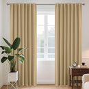 Joydeco White Blackout Curtains 96 Inches Long for Bedroom, Curtains 96 Inch Length 2 Panels Set, Room Darkening Curtains & Drapes for Living Room Window (W52 x L96 Inch, Beige) by TinyTreasures Baby Boutique