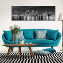 Wieco Art New York Manhattan Night View in Black and White Giclee Canvas Prints Modern Stretched and Framed Art work Cityscape Pictures Paintings on Canvas Wall Art for Bedroom Home Decorations by CozyNest Decor