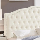 24KF Upholstered Button Tufted King Size Headboard with Nailhead Trim, Elegant Boucle Fabric California King headboard, 6031-K-Boucle-Ivory by CozyNest Decor