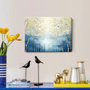 amatop Abstract Tree of Life Wall Art– Modern Blue Yellow Picture Forest Birch Mountain Canvas Print Minimalist Landscape Small Nature Artwork for Bathroom Bedroom Office Decor,16x12 Inch by CozyNest Decor