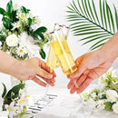 Ciaell 24 Pack Plastic Champagne Flutes - 6Oz Gold Rim Disposable Champagne Glasses - Square Clear Plastic Toasting Glasses for Party Birthday Anniversary Wedding by CozyNest Decor