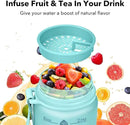 32oz Motivational Water Bottles with Time Marker & Fruit Strainer, Transparent Gradient Color Water Bottle with Times to Drink, Leakproof & BPA Free, Reusable Bottle with Strap (No Straw) by CozyNest Decor