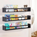 AZSKY Black Nursery Bookshelves for Wall Hanging Kids Bookshelf Baby Book Shelf Organizer Wall Bookshelves Kids Shelves and Storage for Wall Playroom Shelves 36 Inch a Set of 3 Same Sizes by TinyTreasures Baby Boutique