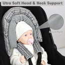 Infant Car Seat Insert, Baby Car Seat Head & Body Support with 2 Strap Pads, Ultra Soft Newborn Preemie Carseat Insert Cushion for Girls Boys, Fits Car Seat, Stroller, Swing, Bouncer, Grey by TinyTreasures Baby Boutique