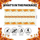 ATFUNSHOP Fall Plastic Tablecloth 4 Packs Thanksgiving Disposable Table Cloth 54x108 Rectangle Table Cover with Pumpkin & Maple Leaf for Holiday Dinner Party Decorations Outdoor Picnic & Baby Showers by CozyNest Decor