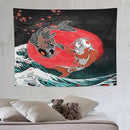 Houselerax Koi Fish Tapestries,Japanese Style Yin Yang Big Wave Cherry Blossoms Tapestry Wall Hanging for Bedroom Living Room Office Decor 80"x60" by CozyNest Decor