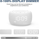 Buffbee Sound Machine & Alarm Clock 2-in-1, 0-100% Clock Face Brightness, Bottom Colored Light, Sleep Timer, Precise 30-Level Volume Control White Noise Machine - White by TinyTreasures Baby Boutique