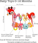 Stroller Toys, Car Seat Toys for Babies 0-6 Months Infants Activity Spiral Hanging Crib Toy Gift for Baby Boys and Girls 0 3 6 12 Months Newborn Sensory Toy with Rattles Squeaker Music- Red by TinyTreasures Baby Boutique