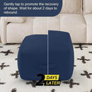 MeMoreCool Square Stuffed Pouf Ottoman Foot Rest, Floor Pouf Foot Stool with Foam Chunk Filling, Soft Stuffed Ottoman Footrest for Living Room, Navy by CozyNest Decor
