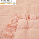Brandream Baby Crib Bedding Set for Girls Boys Gender Neutral Boho Bohemian Farmhouse Chic Ruffle 6-Piece Nursery Bedding Set - 100% Cotton with Washed Craft Blush Pink Super Soft by TinyTreasures Baby Boutique