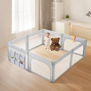 Foldable Baby Playpen, Shape & Size Adjustable Playpen for Toddler, 79x71 Large Play Pens Safety Mesh Foldable Playard for Babies, Portable Baby Fence Play Area Kids Play Pen, Grey by TinyTreasures Baby Boutique