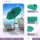 Midtown Umbrellas Sunbrella Umbrella 9 Feet Outdoor Umbrella With Canvas Teal Acrylic Fabric - Auto-Tilt Aluminum Frame Patio Umbrella For Backyard, Deck, Garden, Pool - Black Pole by GreenHaven Gardens