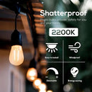 Banord 15 Pack Dimmable 2W S14 Replacement LED Bulbs, 2200K Waterproof Outdoor String Lights Vintage LED Filament Bulb, Shatterproof E26 Screw Base Edison LED Light Bulbs by GreenHaven Gardens