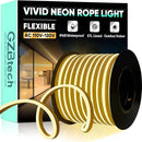 GZBtech Flexible LED Neon Rope Lights 100FT,AC 110-120V Waterproof Strip Light, 120 LEDs/M Cuttable Connectable Neon Lighting for Indoor Outdoor Home Decor/Commercial Building Use-Warm White 30M by CozyNest Decor