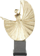 Deco 79 Polystone Dancer Decorative Sculpture Ballet Home Decor Statue with Elevated Black Base, Accent Figurine 11" x 4" x 17", Gold by CozyNest Decor