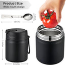 17oz Soup Thermo for Hot Food Kids,Insulated Food Jar with Spoon,Thermo Hot Food Lunch Container,Wide Mouth Leakproof Stainless Steel Lunch Box for School-Black by TinyTreasures Baby Boutique