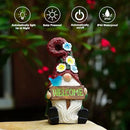 Goodeco Sitting Gnome with Welcome Sign - Garden Gnomes Outdoor with Solar Bird & LED Lights, Ideal Gifts for Mom or Women, Housewarming Gnome Decorations by GreenHaven Gardens