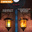 Dynaming 4 Pack Solar Flame Wall Lanterns Outdoor, Solar Powered Wall Mounted Sconce Lights, Flickering Flame LED Light Auto On/Off Hanging Lights, Waterproof for Garage Stair Patio Porch Yard by CozyNest Decor