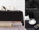 Surmente Black Tablecloth 60 x 120-inch Rectangular Polyester Table Cloth for Weddings, Banquets, or Restaurants by CozyNest Decor