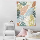 ICMOLYYENLO Boho Green Leaves Tapestry, Mid Century Abstract Tropical Palm Leaves Modern Minimalist Geometric Wall Hanging, Neutral Home Decor Art for Living Room Bedroom Dorm 60x80 Inch by CozyNest Decor